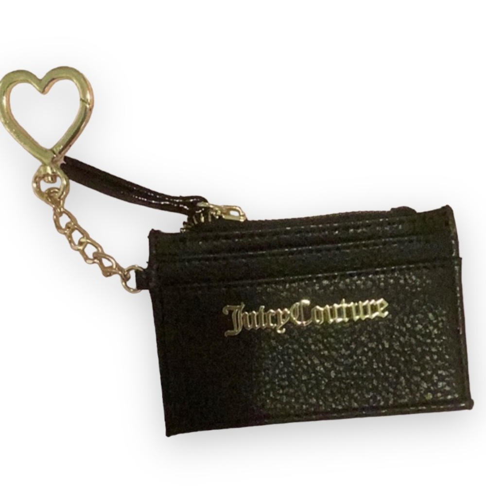 NWOT Juicy Couture Black Card/coin/keychain purse